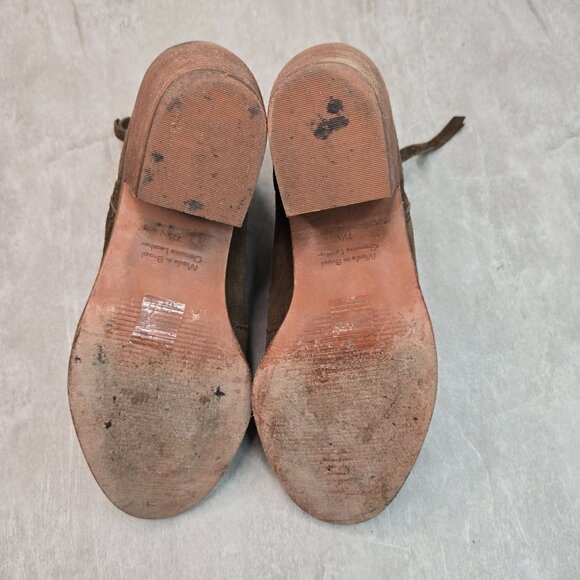 Madewell Western Ankle Booties  7.5 Dark Green Suede Low Block Heel Boots - Picture 7 of 12